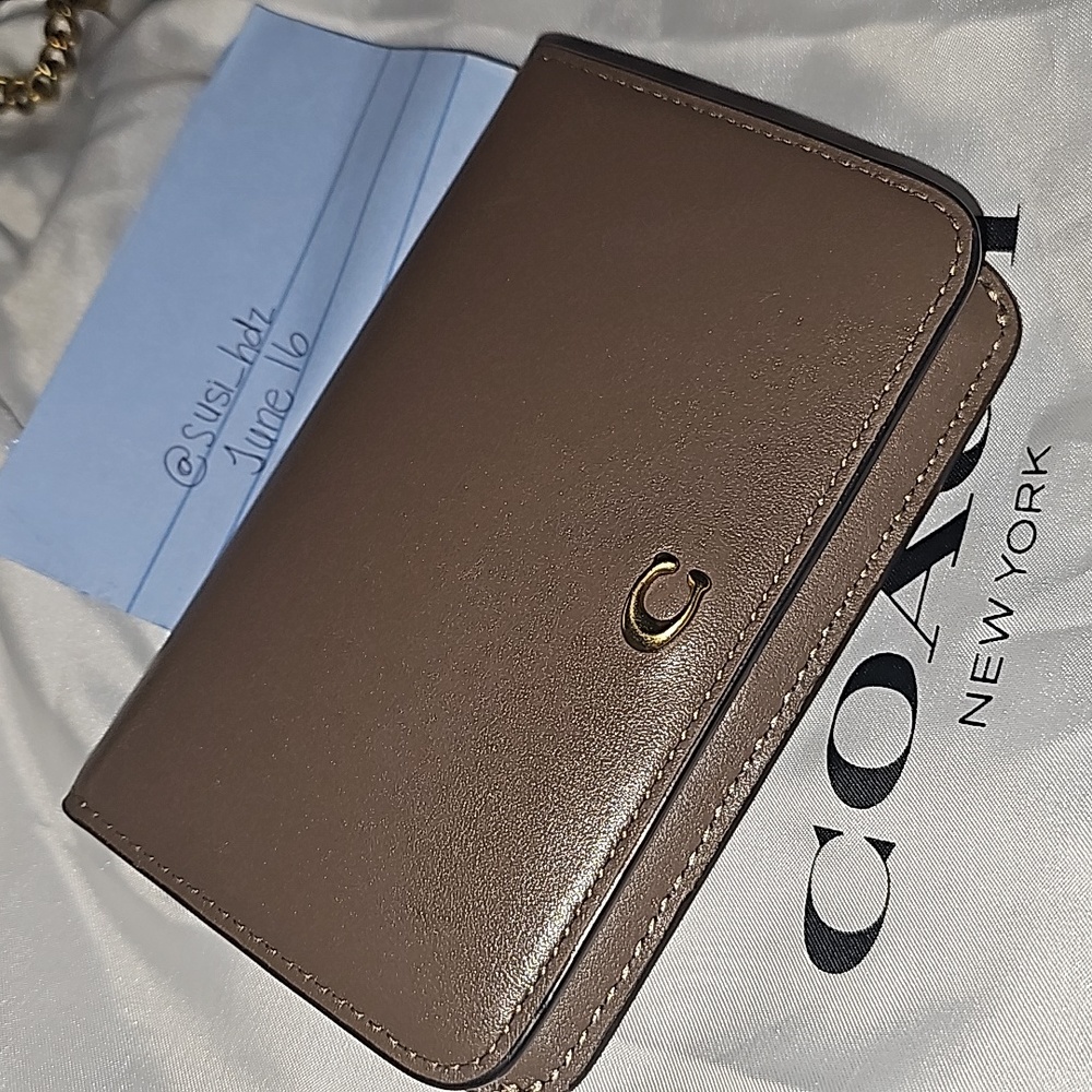 Coach slim card case, Dark stone color